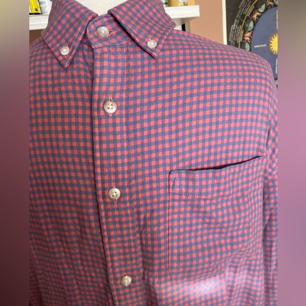 Faherty Men's Flannel Plaid Button Down Shirt Siz… - image 3